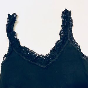 American Eagle Outfitters Tops - American eagle black lace edged tank American Eagle Outfitters Tops - American eagle black lace edged tank